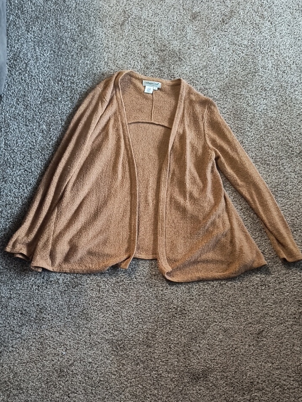 Coldwater Creek Open-Front Cardigan - Camel Brown